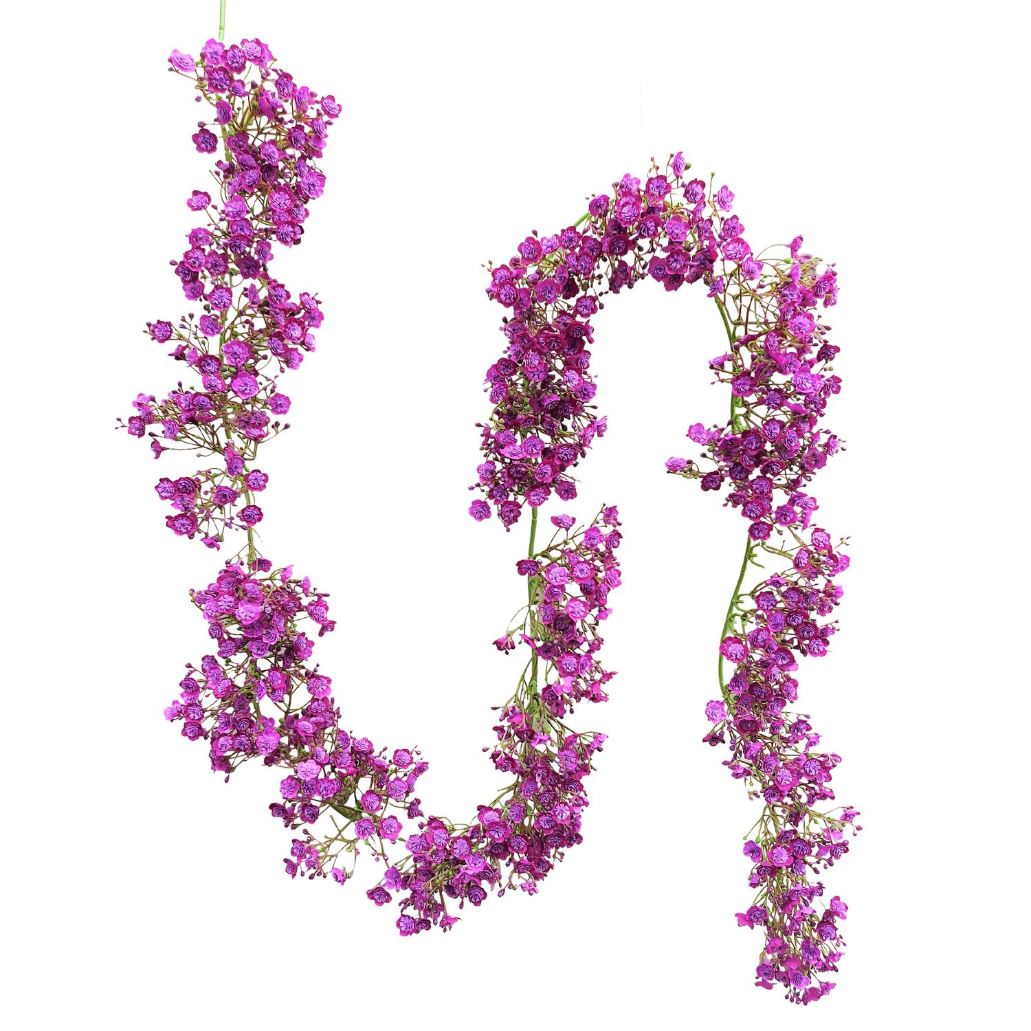 Artificial garland Gypsophilia, 180 cm, light purple-dark purple