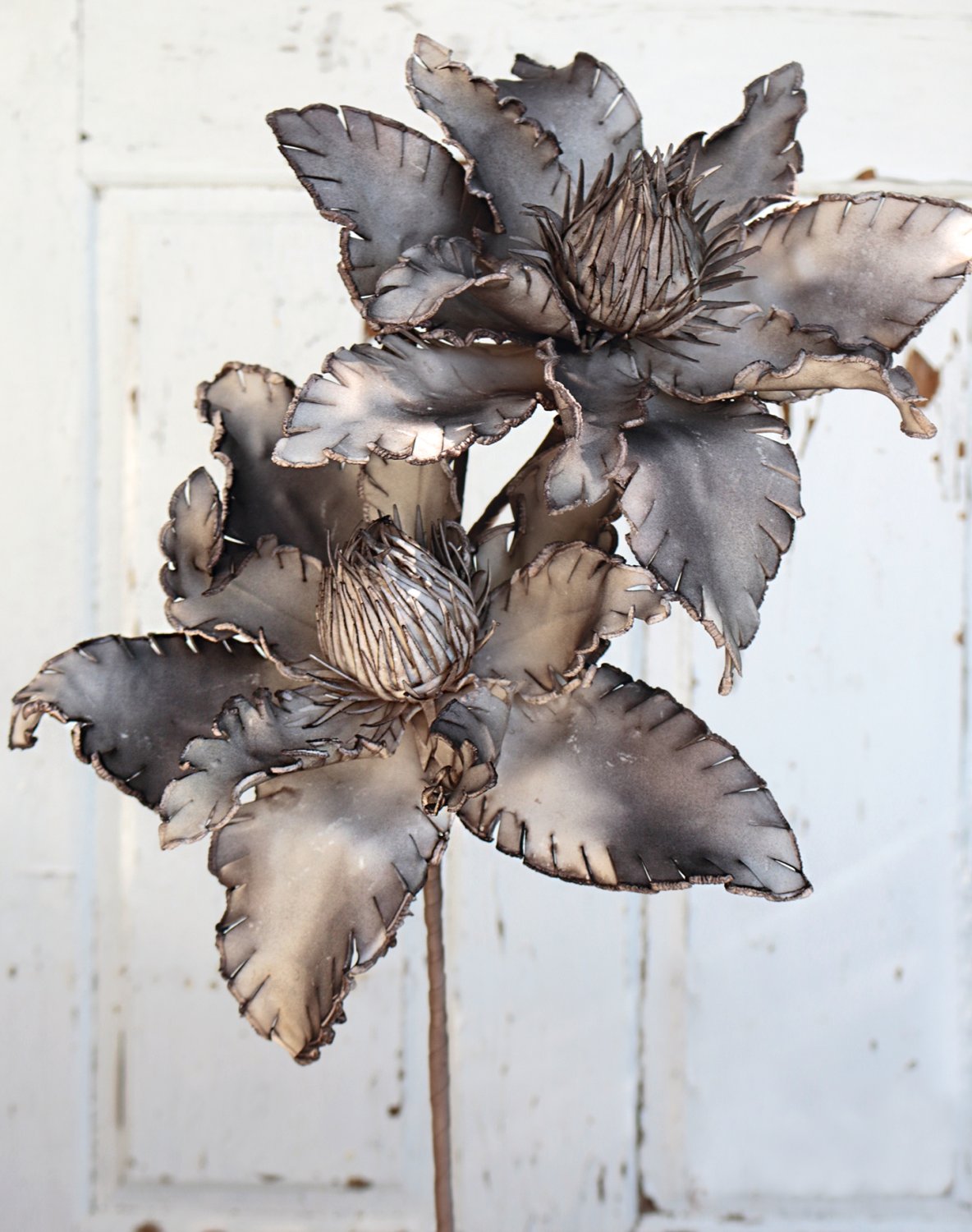 Fiore artificiale Soft 'esotico', 2 fiori, 85 cm, grigio