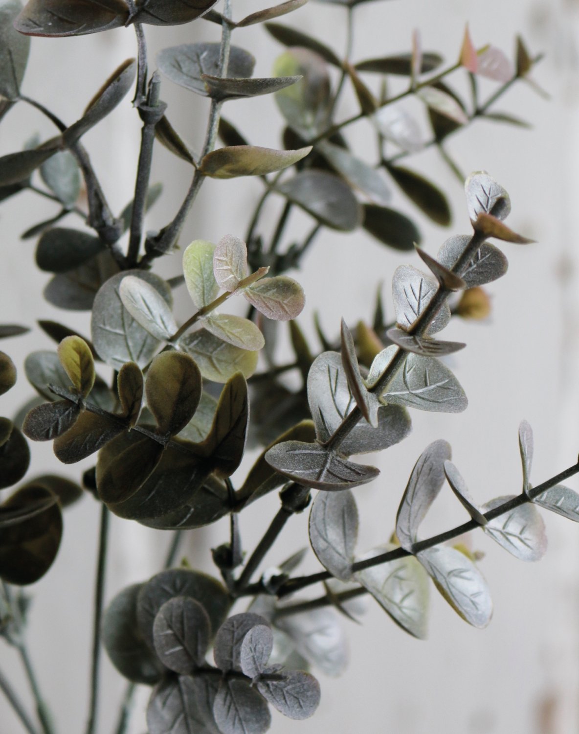 Fake eucalyptus bush, 30 cm, green-grey