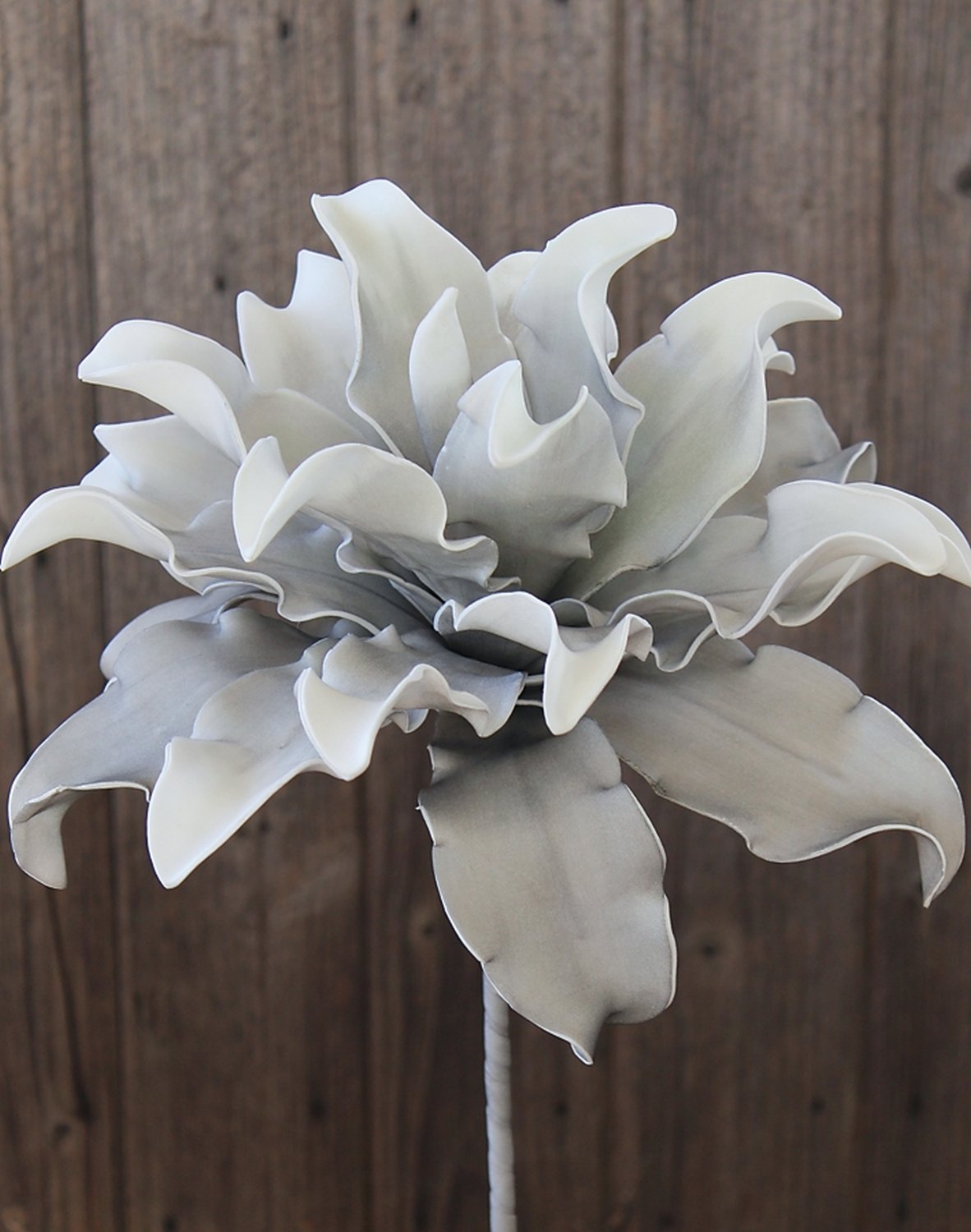 Artificial soft flower 'protea', 38 cm, grey