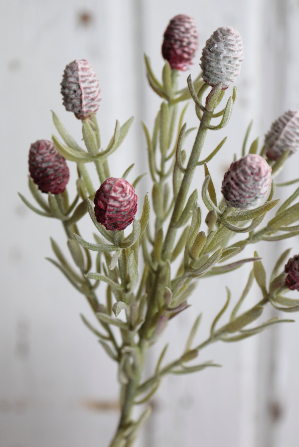 Artificial thistle, 45 cm, red-white