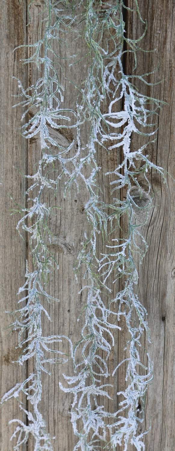 Künstliche Dekogirlande mit Schnee, 100 cm, grün-weiß
