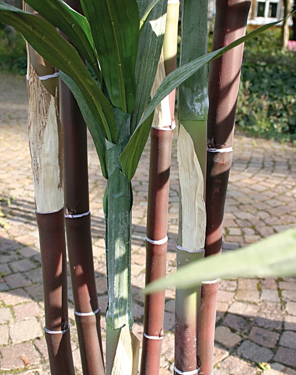 Canna da zucchero artificiale, 6 tronchi, in vaso, 180 cm, verde