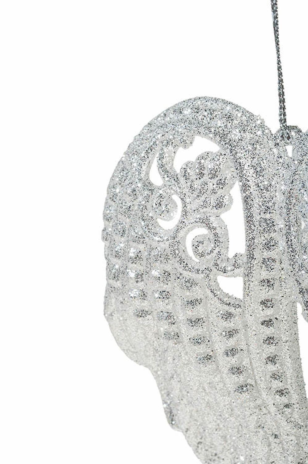 Decorative acrylic angel wings, 15 cm, silver