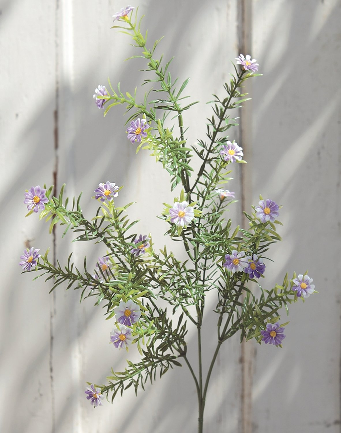Künstlicher Blütenzweig, 3-fach, 69 cm, violett-weiß