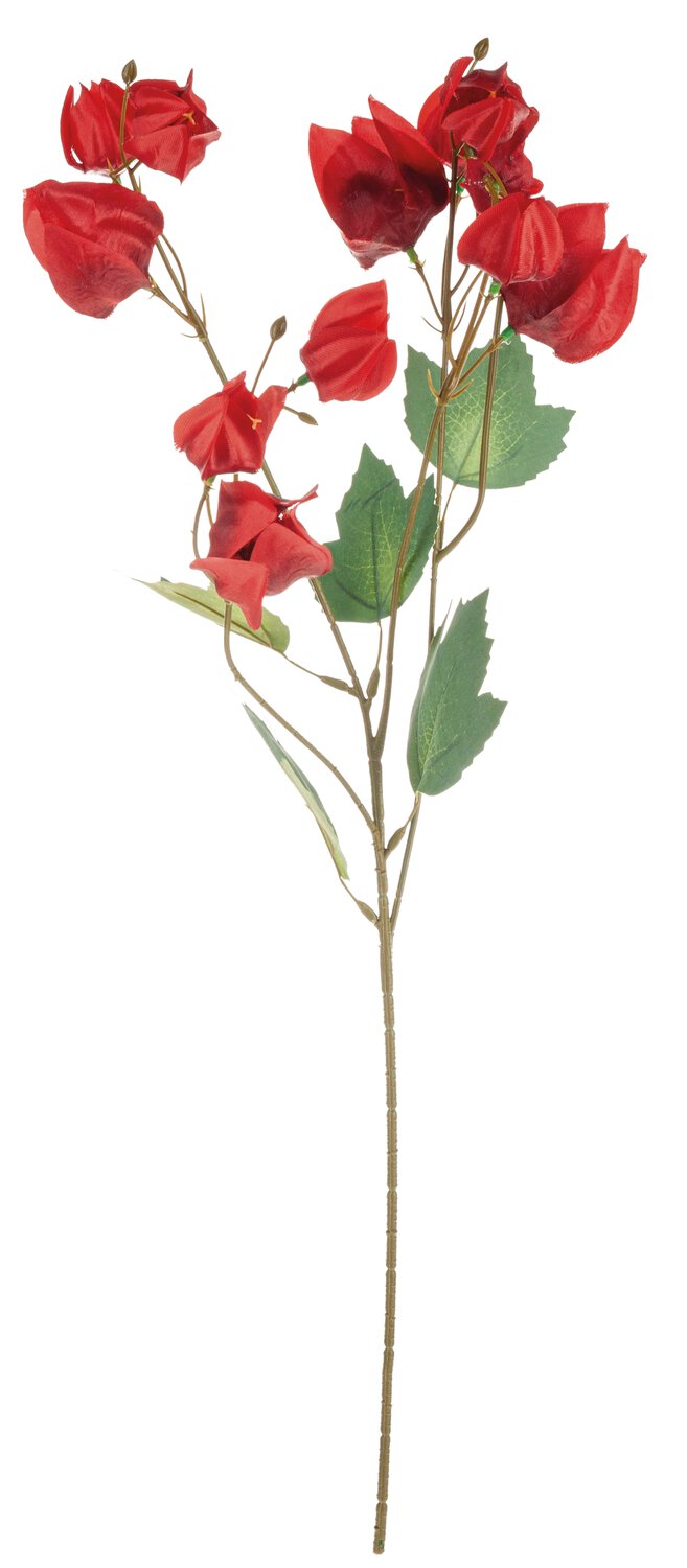 Artificial physalis branch, 58 cm, red