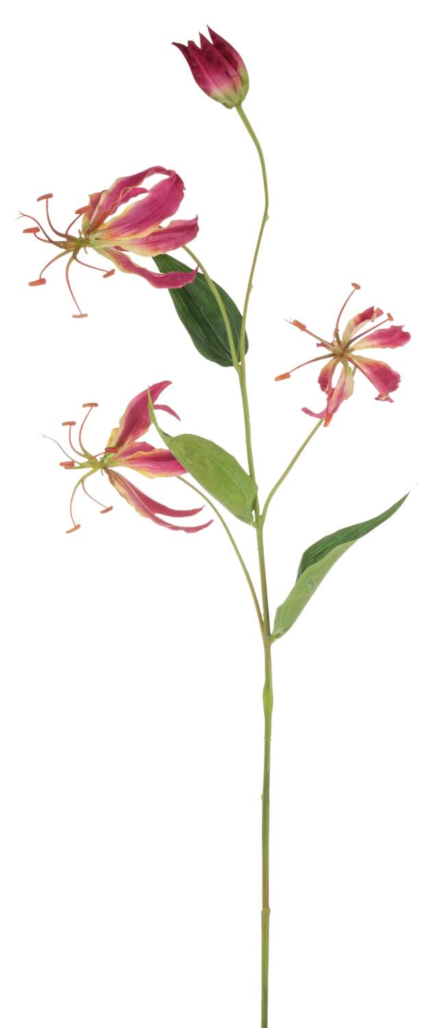 Kunstblume Gloriosa Rothschildiana, 82 cm, rosa-gelb