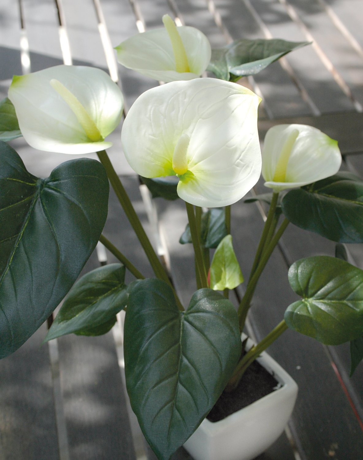 Künstliche Anthurium, getopft, 39 cm, weiß