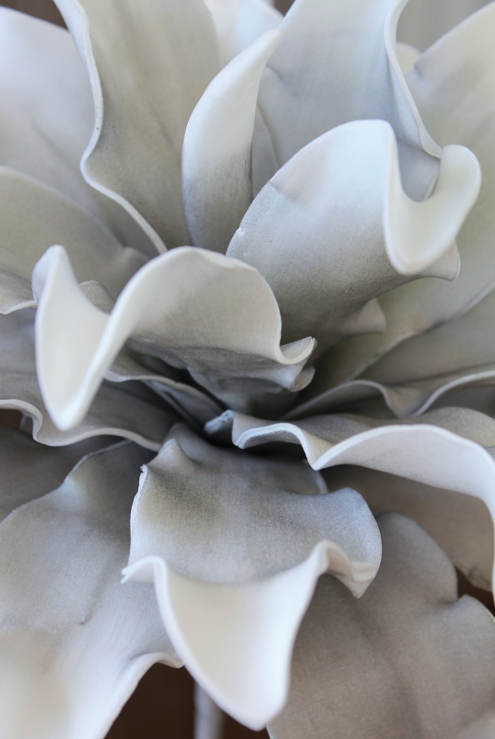 Artificial soft flower 'protea', 38 cm, grey