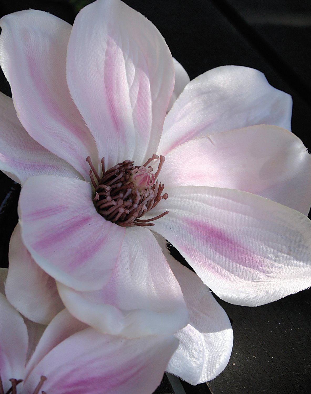 Artificial magnolia flower spray, 80 cm, pink