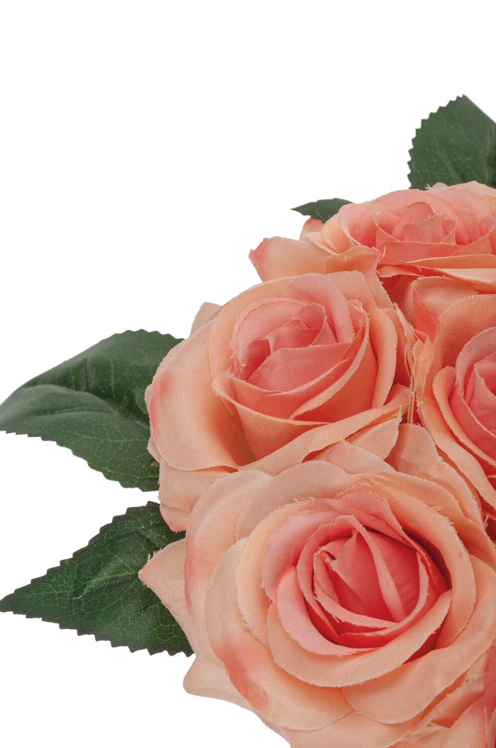 Kunstblumenstrauß aus 9 Rosen, 25 cm, aprikose
