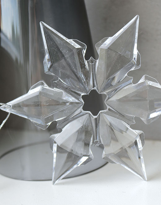 Decoration snowflakes, acrylic, 3 mixed variants, Ø 11-12 cm 