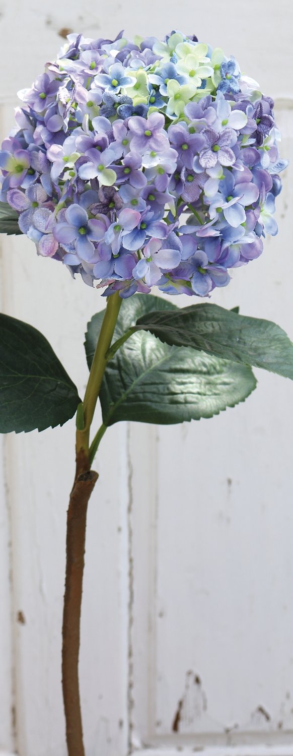 Faux hydrangea, 60 cm, light blue