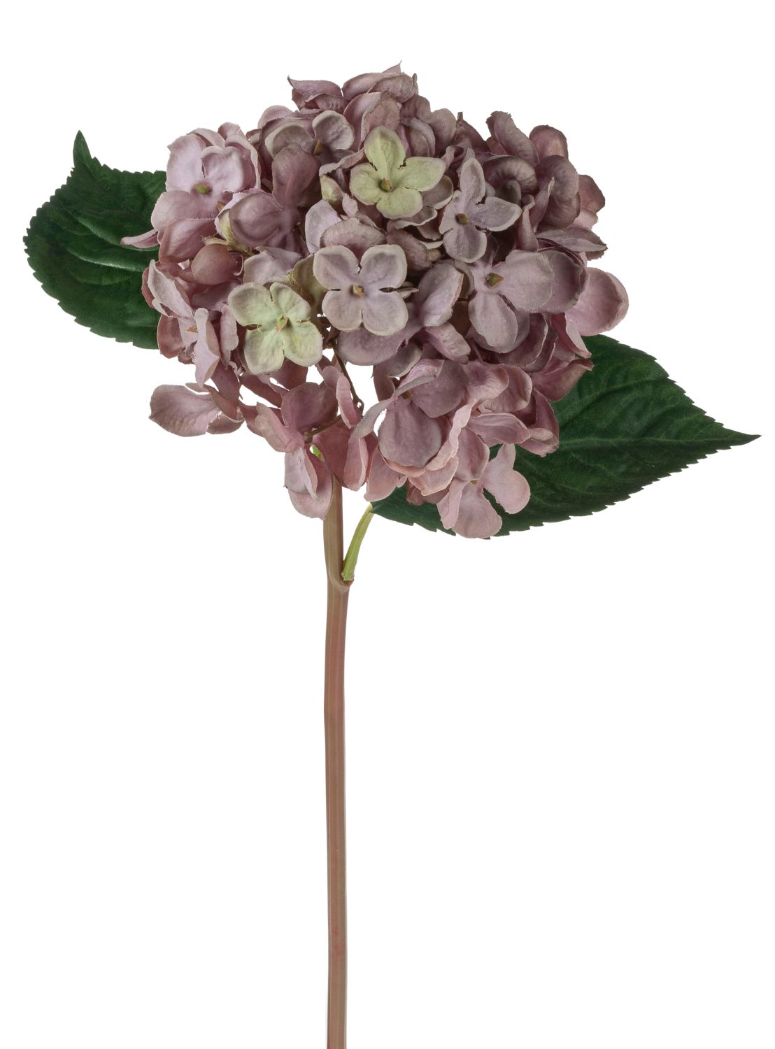 Künstliche Hortensie, 43 cm, violett-grün