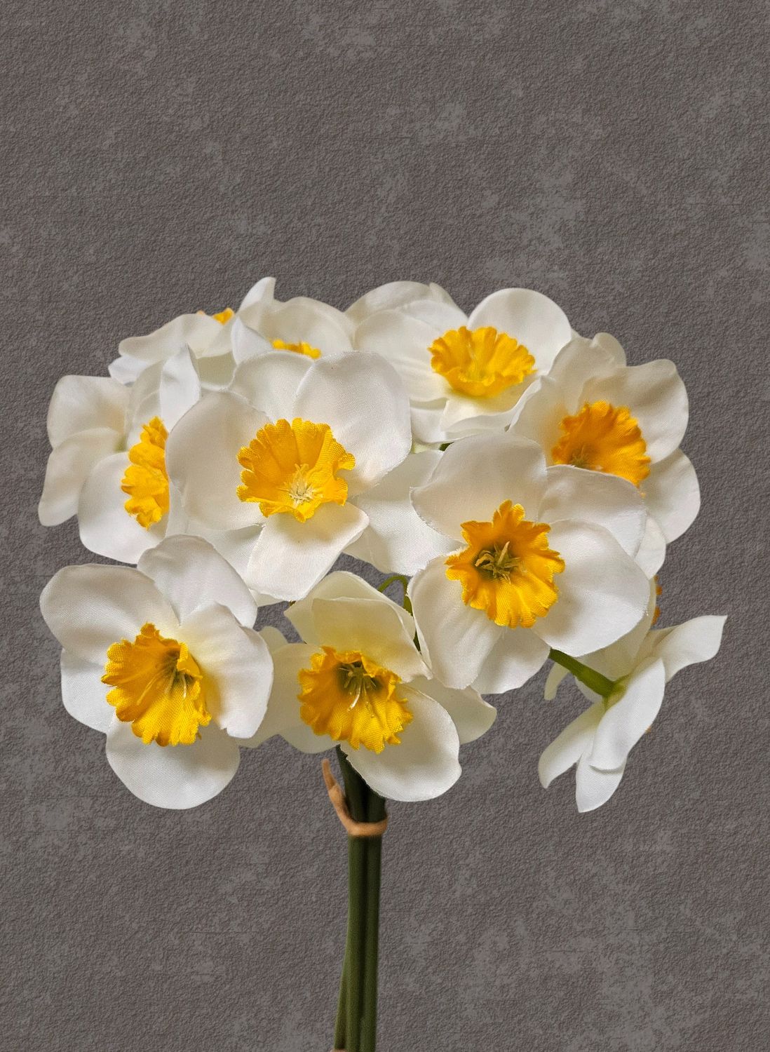 Mazzo di narcisi artificiali “Tête-à-Tête”, 4 pezzi, 30 cm, bianco-giallo