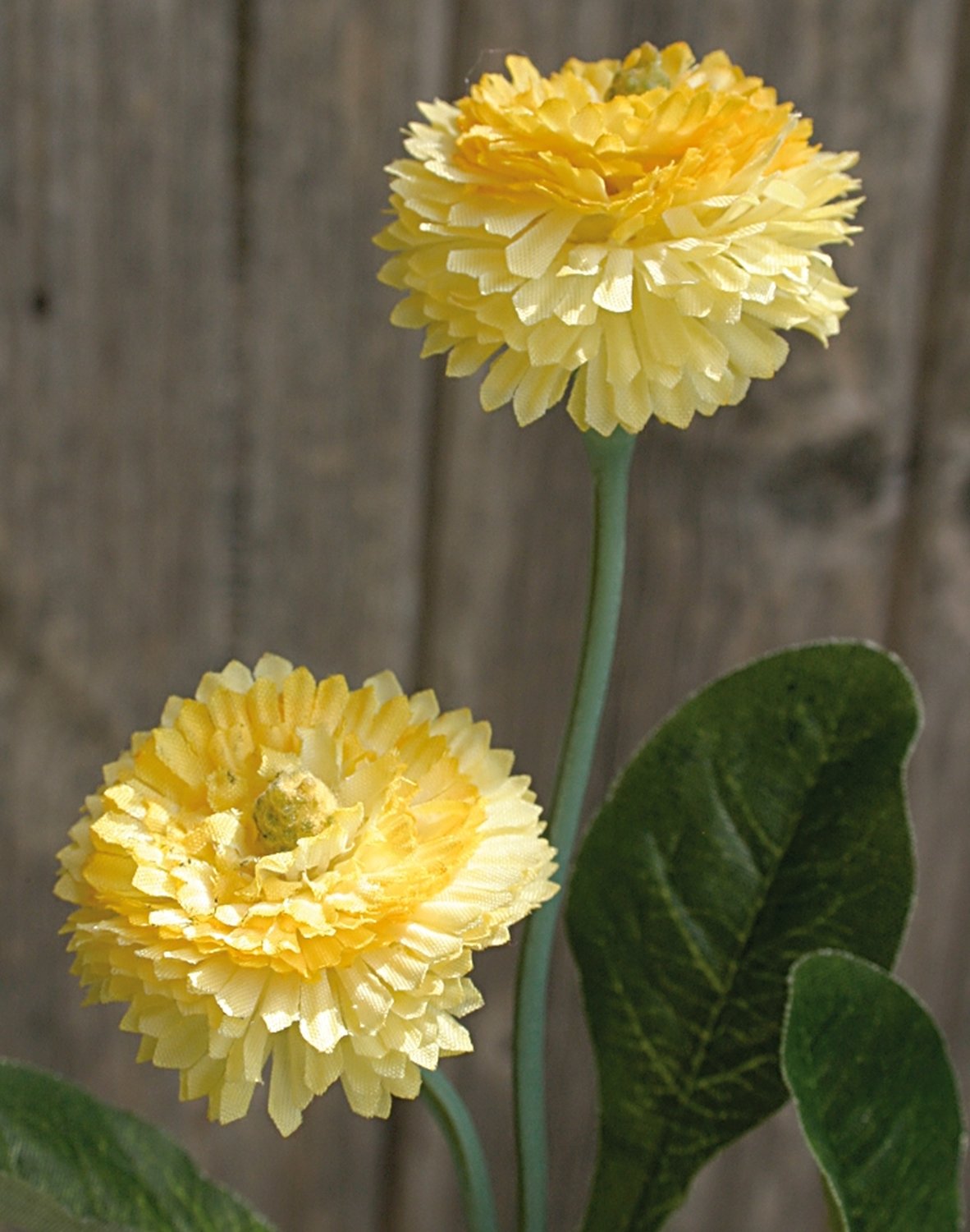 Bellis artificiale, 2 fiori, 26 cm, giallo