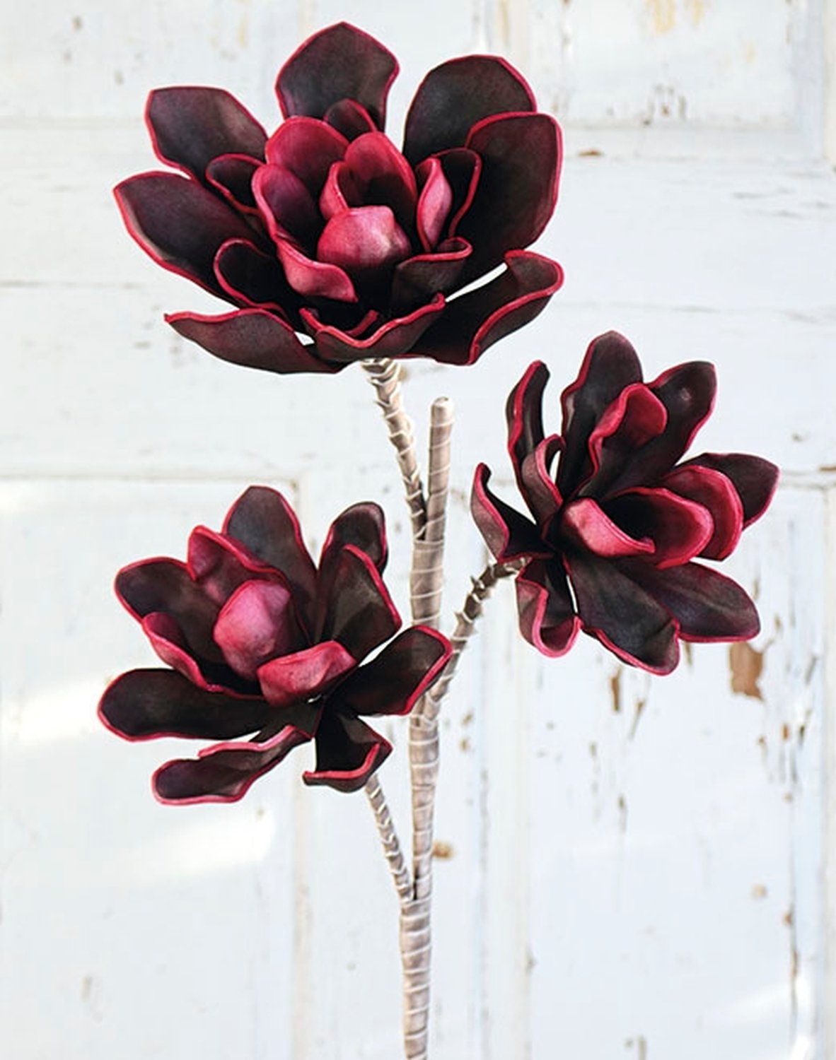 Künstliche Soft flower 'Echeveria', 95 cm, rot-schwarz
