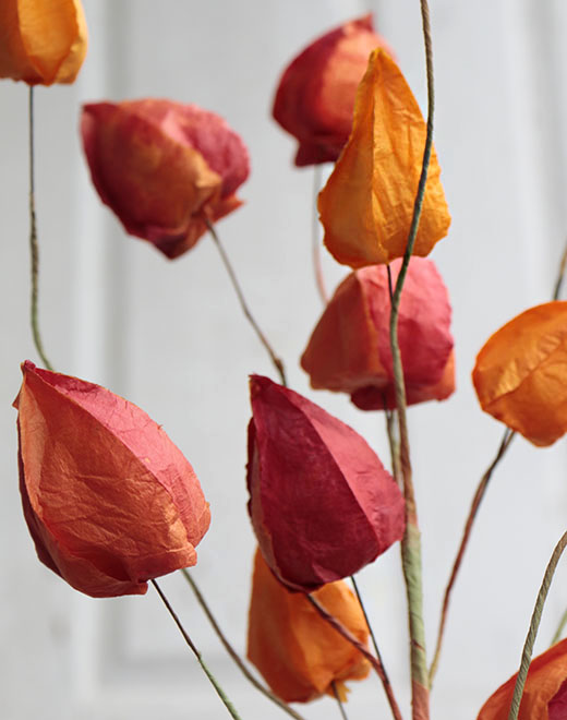 Künstliche Physalis, 58 cm, orange