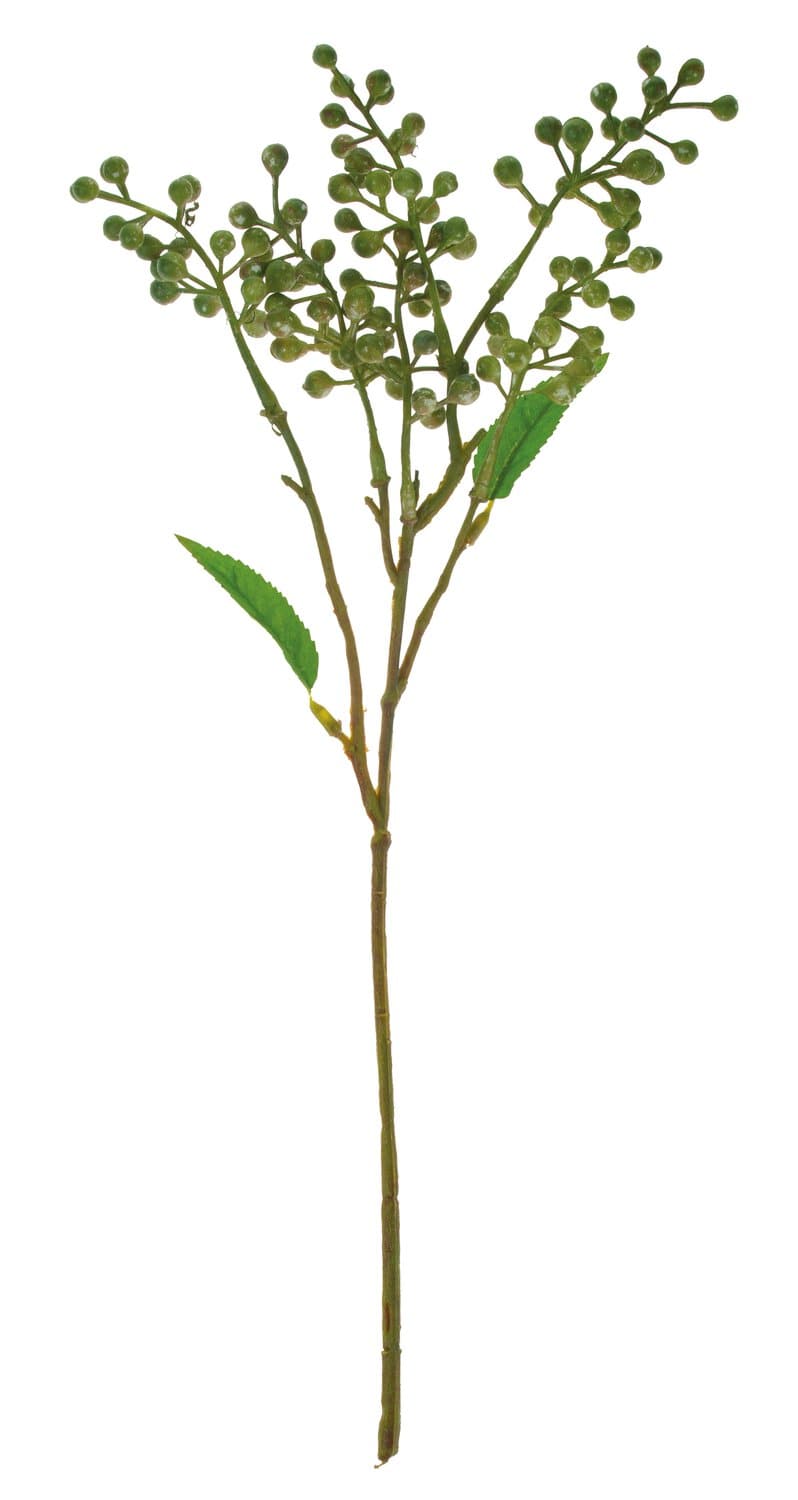 Artificial berry branch, 40 cm, green