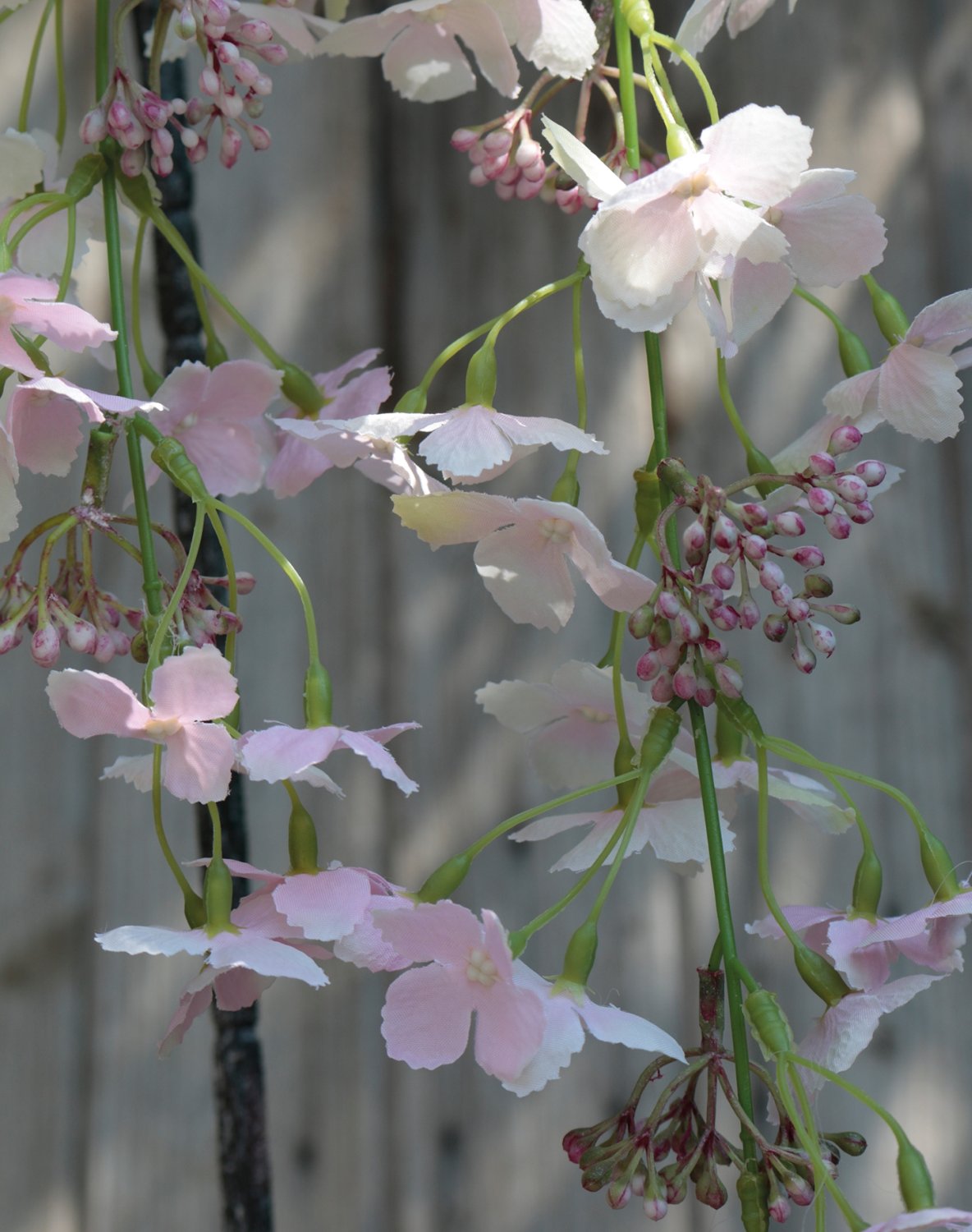 Hydrangea faux flower hanger, 119 cm, light pink