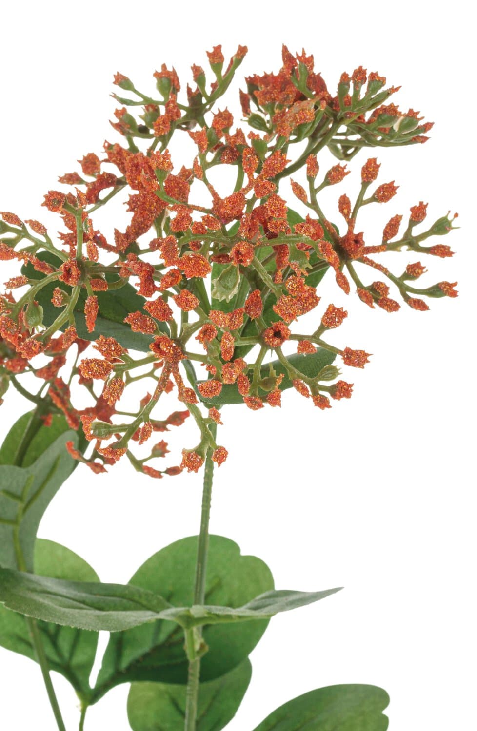 Achillea artificiale, 3 fiori, 68 cm, arancione