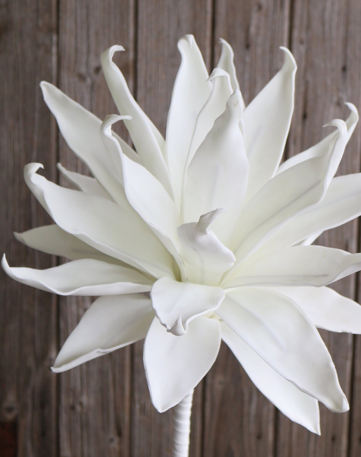 Artificial agave soft flower, 95 cm, pure white