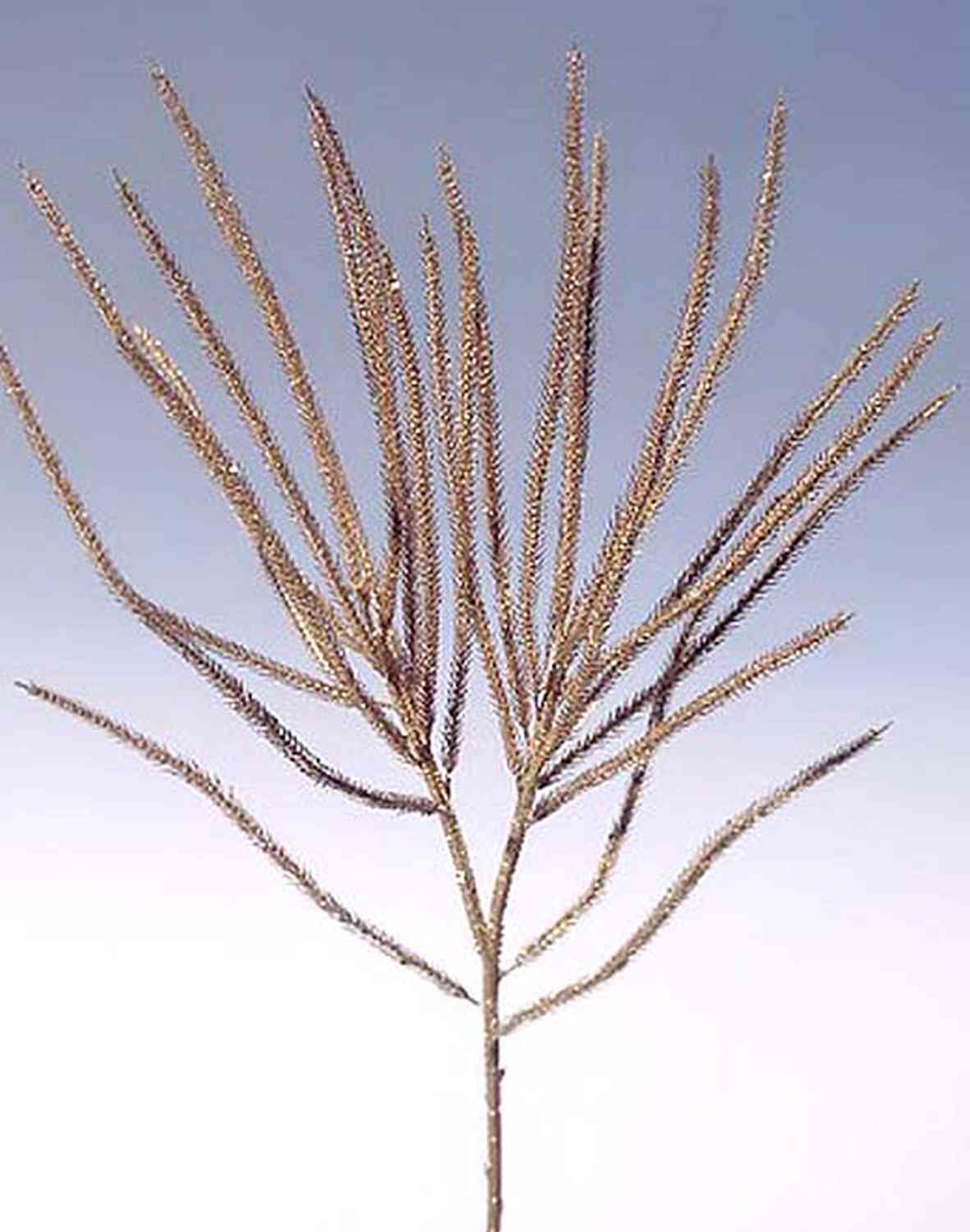 Artificial cedar branch with glitter, synthetic material, 60 cm, gold