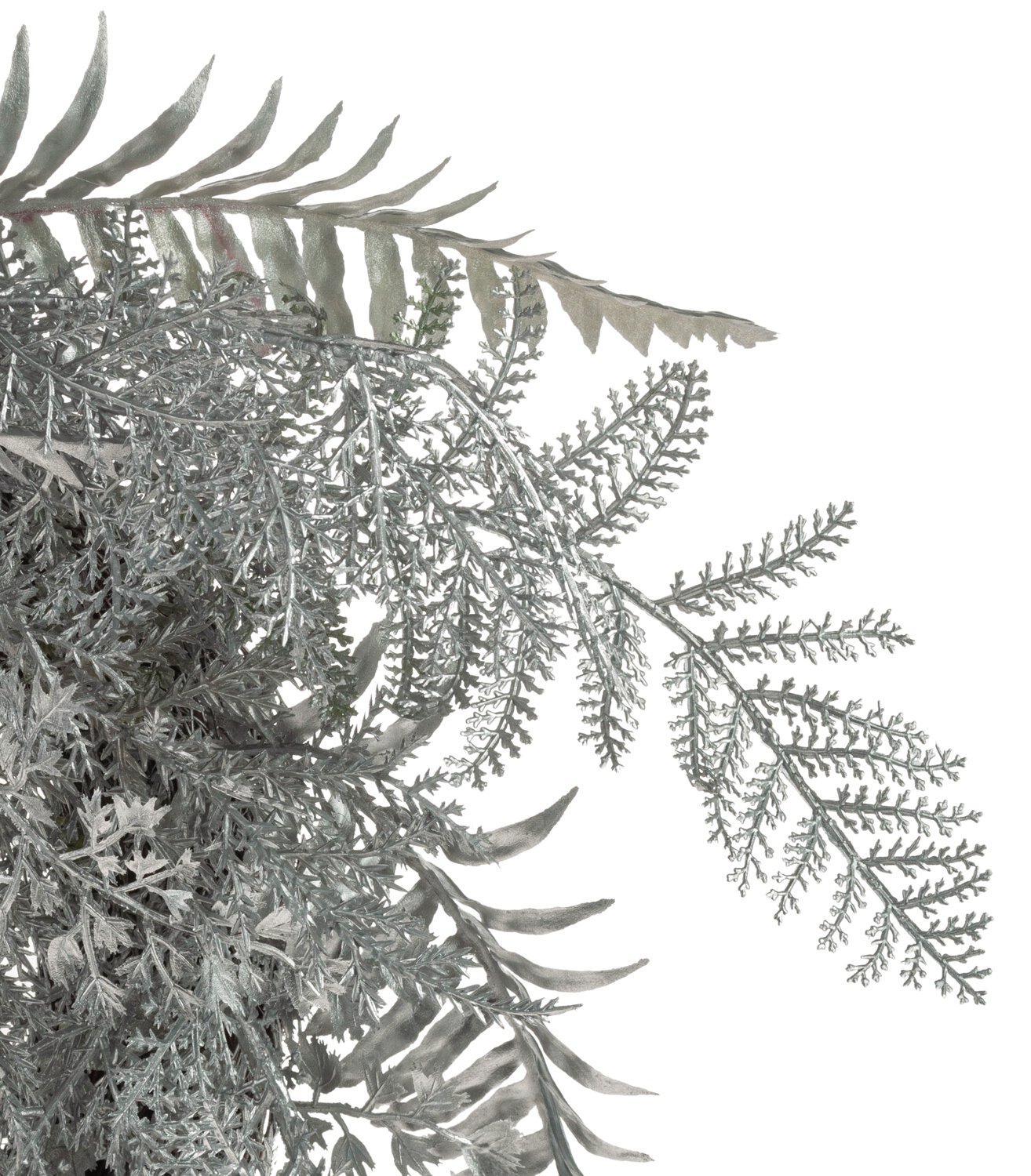 Fake fern wreath "Vintage", Ø 46 cm, silver