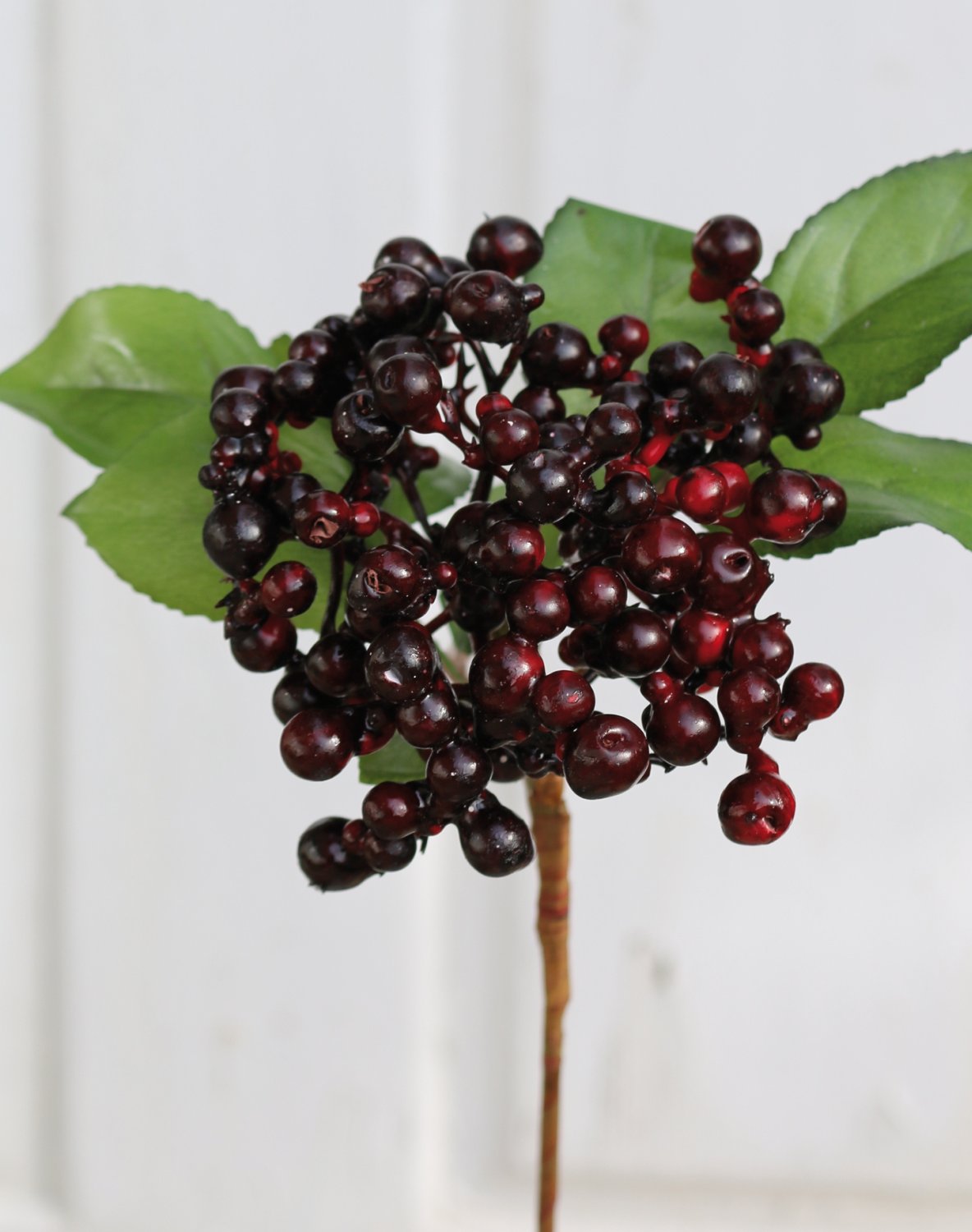 Artificial berries on stick, 30 cm, burgundy-black