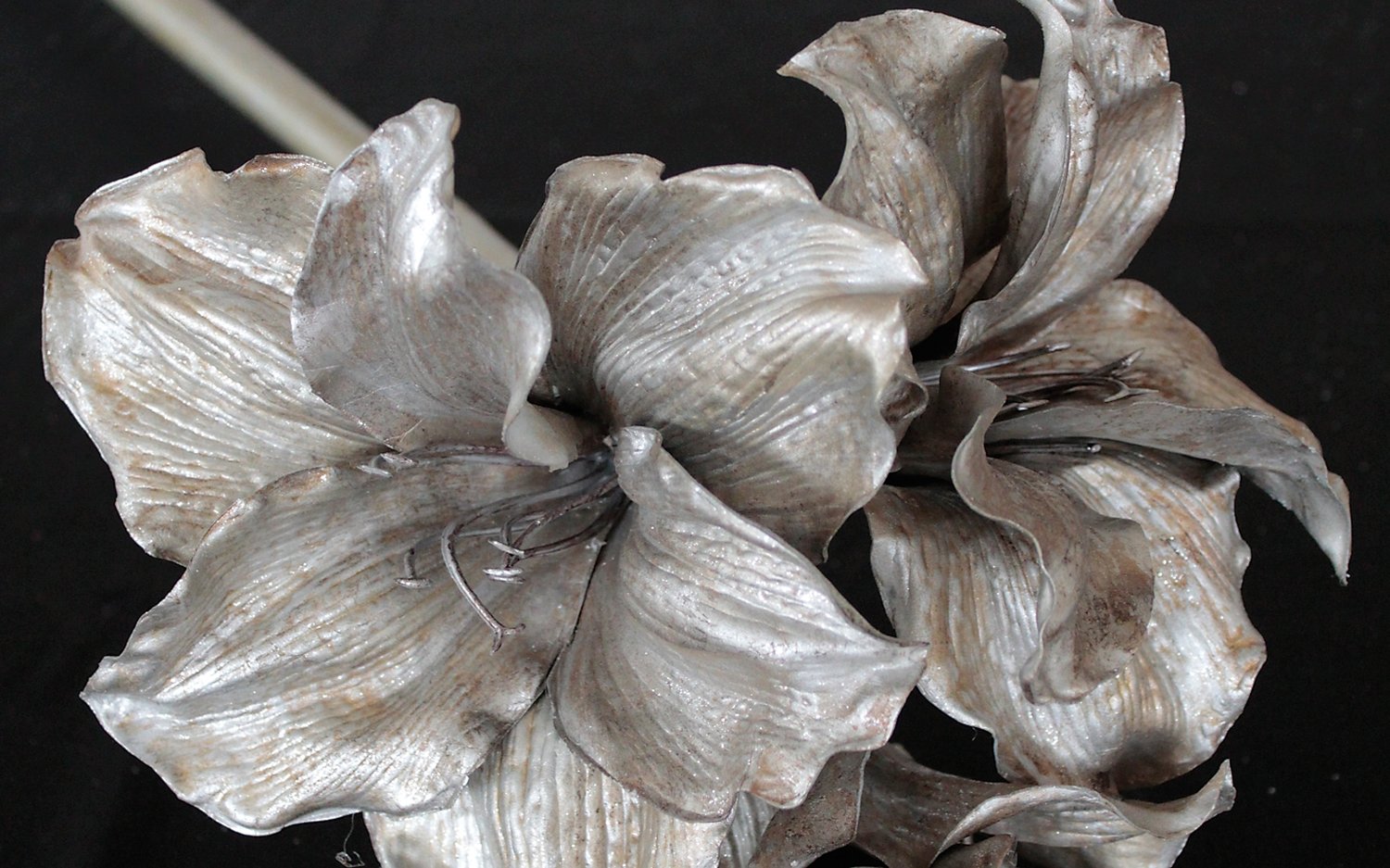 Künstliche Amaryllis, 81 cm, silber
