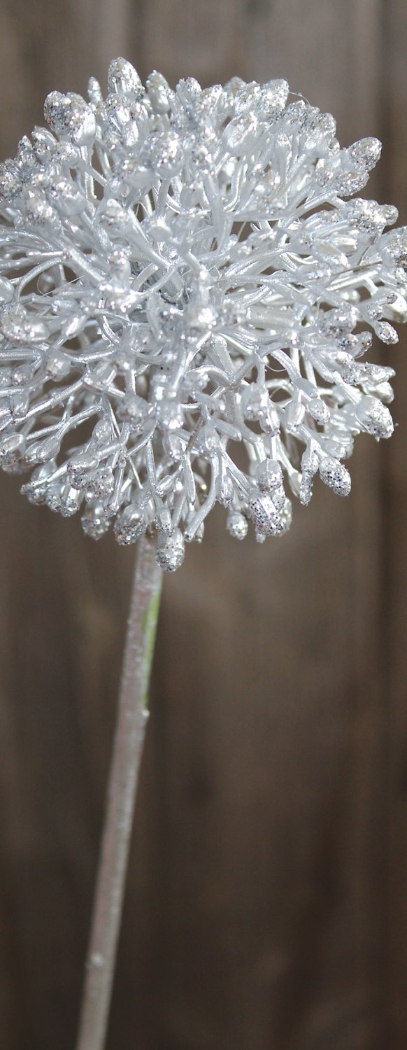 Artificial allium, 45 cm, silver