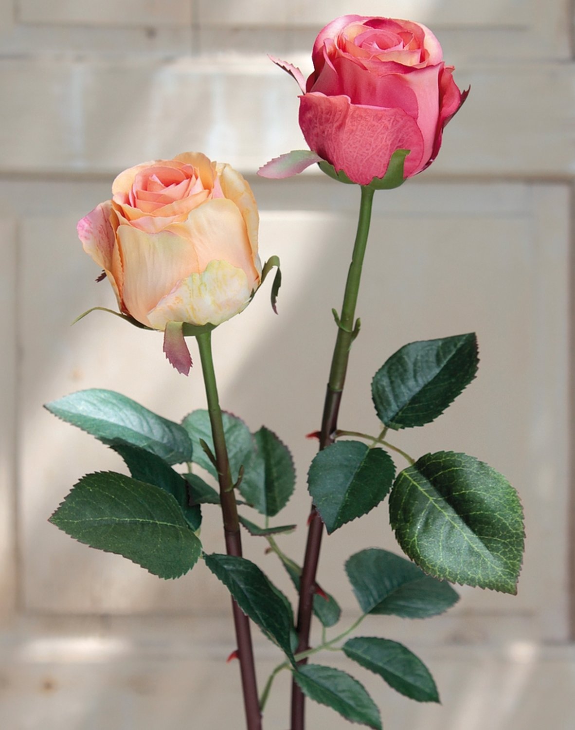 Künstliche Rose, 58 cm, gelb-orange