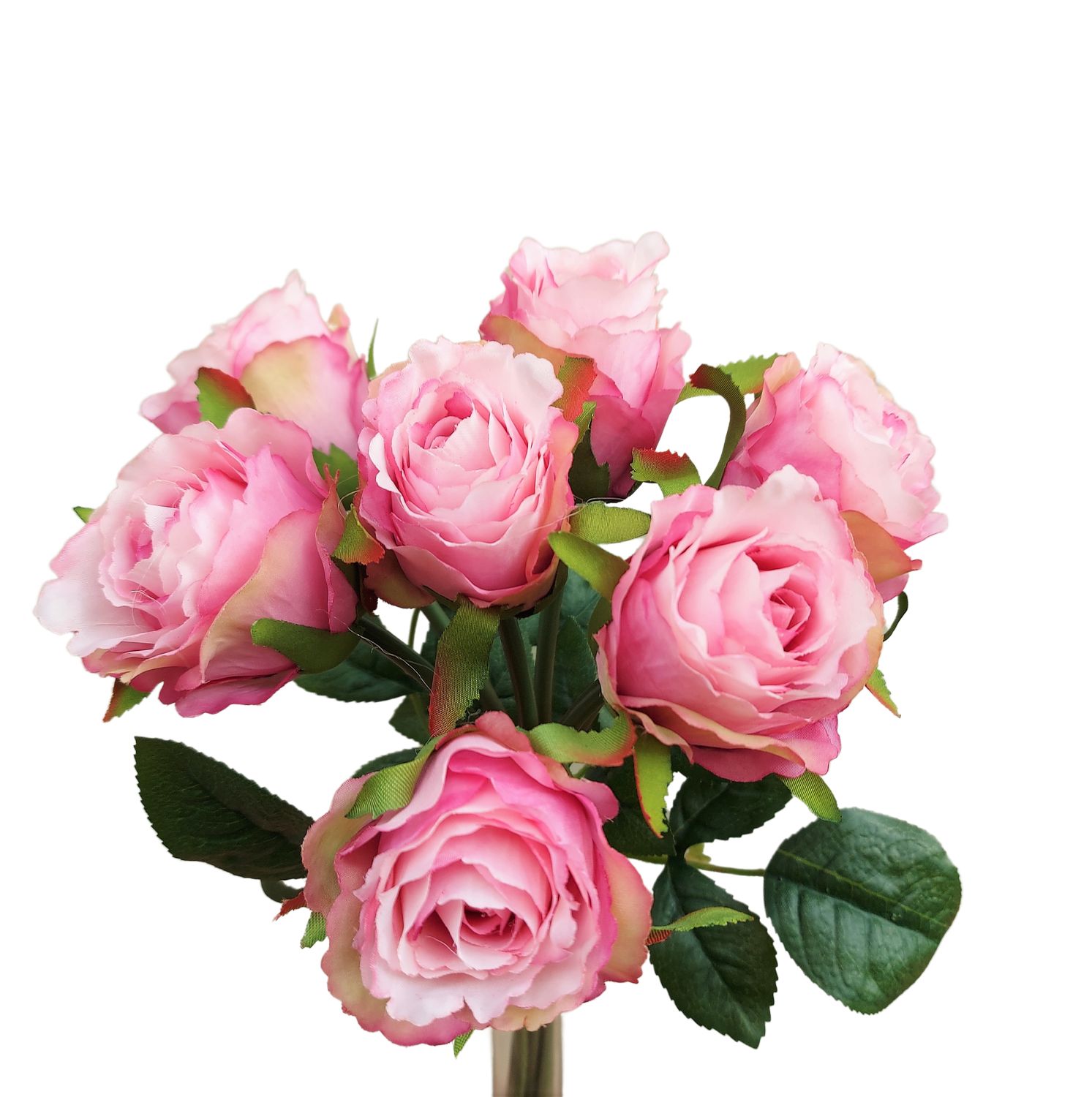 Künstlicher Freilandrosenstrauß, 7 Blüten, 37 cm, antik-rosa