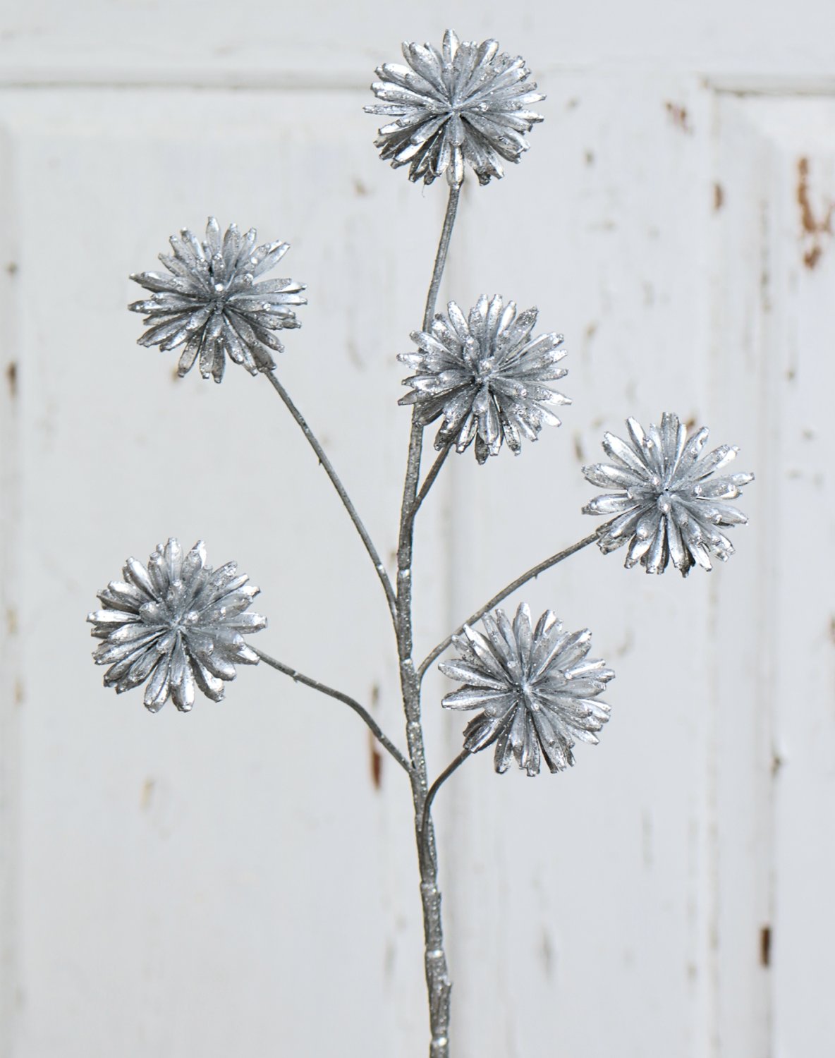 Faux decorative twig, 55 cm, silver