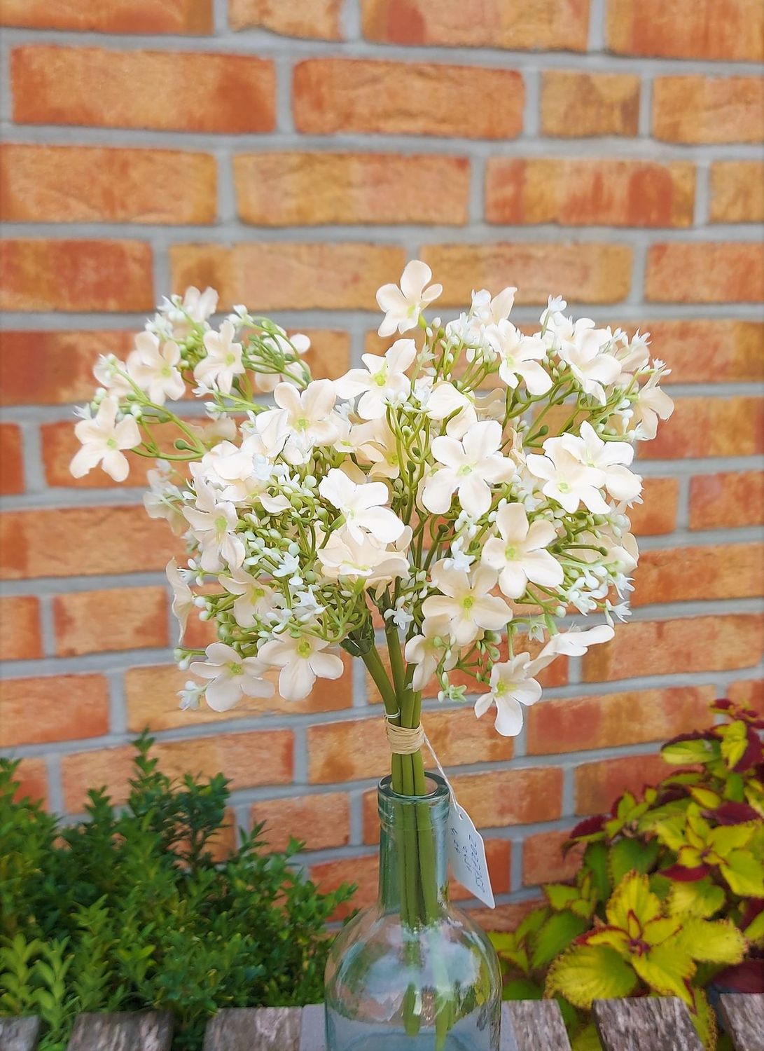 Kunstblumen im Bund, 5 Stück, 38 cm, creme-aprikose