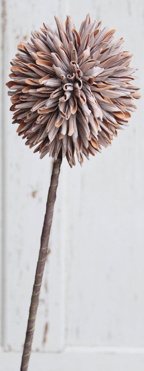 Artificial soft flower 'allium', 80 cm, natural