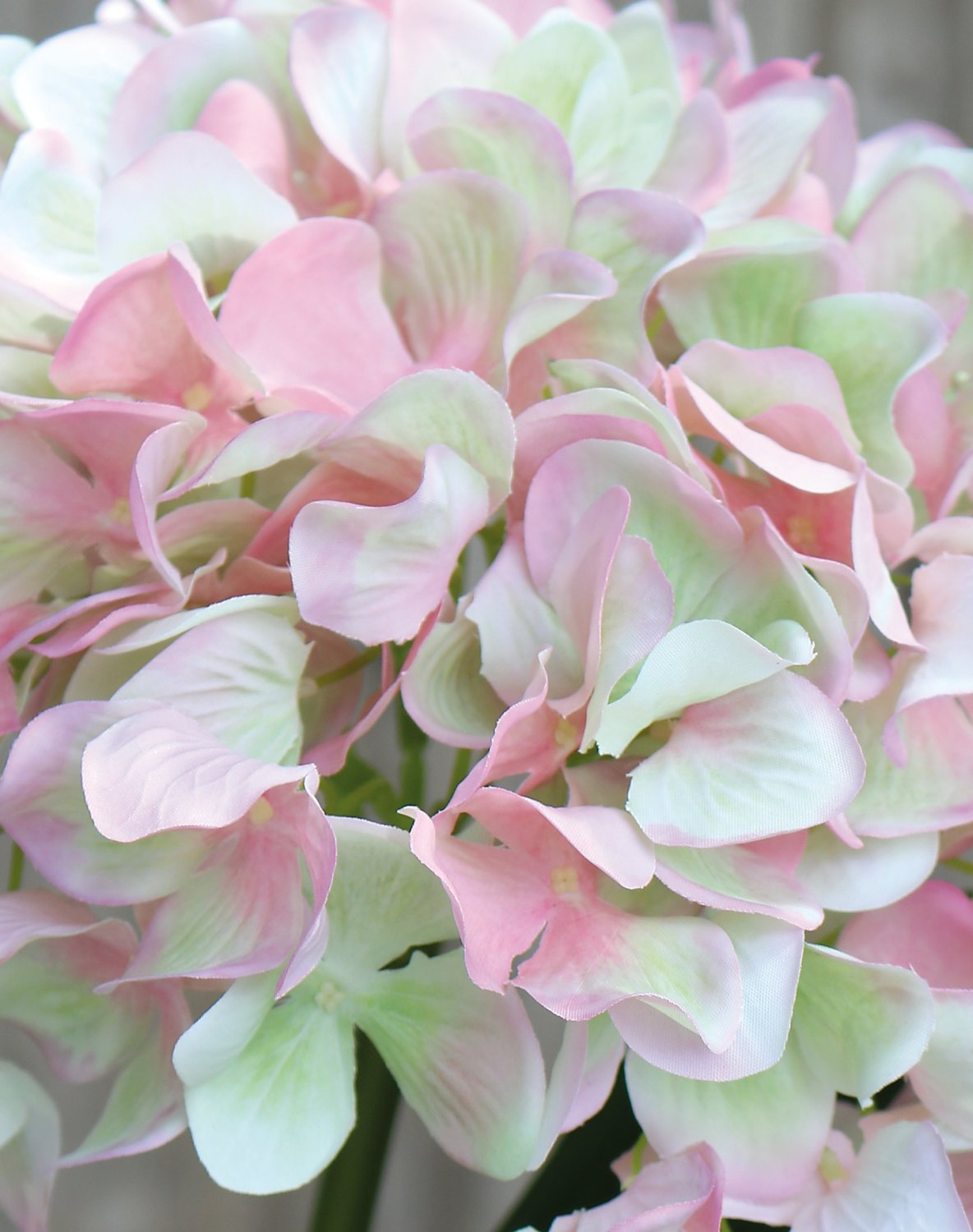 Faux hydrangea, 60 cm, pink-green