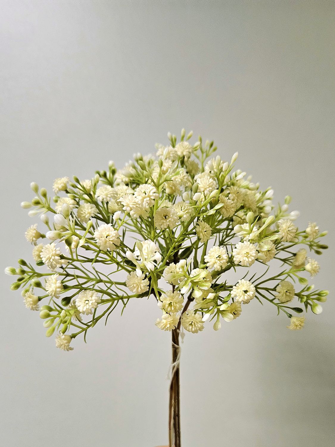 Artificial gypsophilia bunch, triple, 30 cm, cream-white