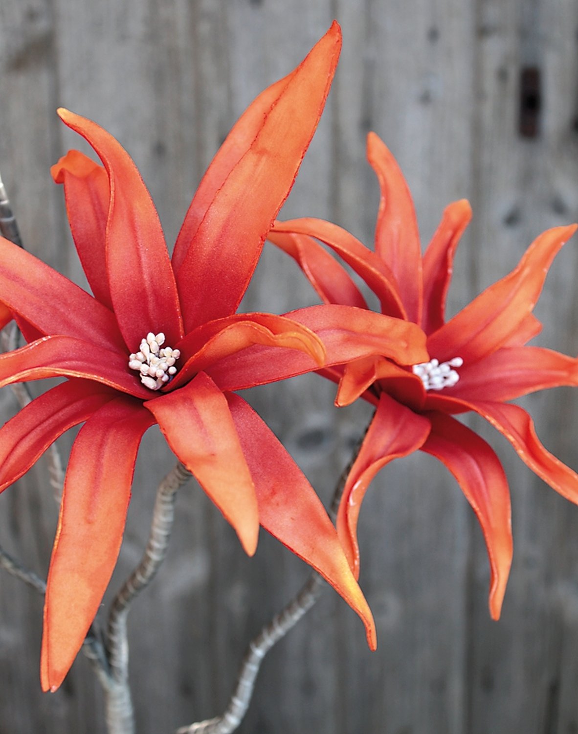 Artificial soft flower 'exotic', 5 flowers, 115 cm, orange