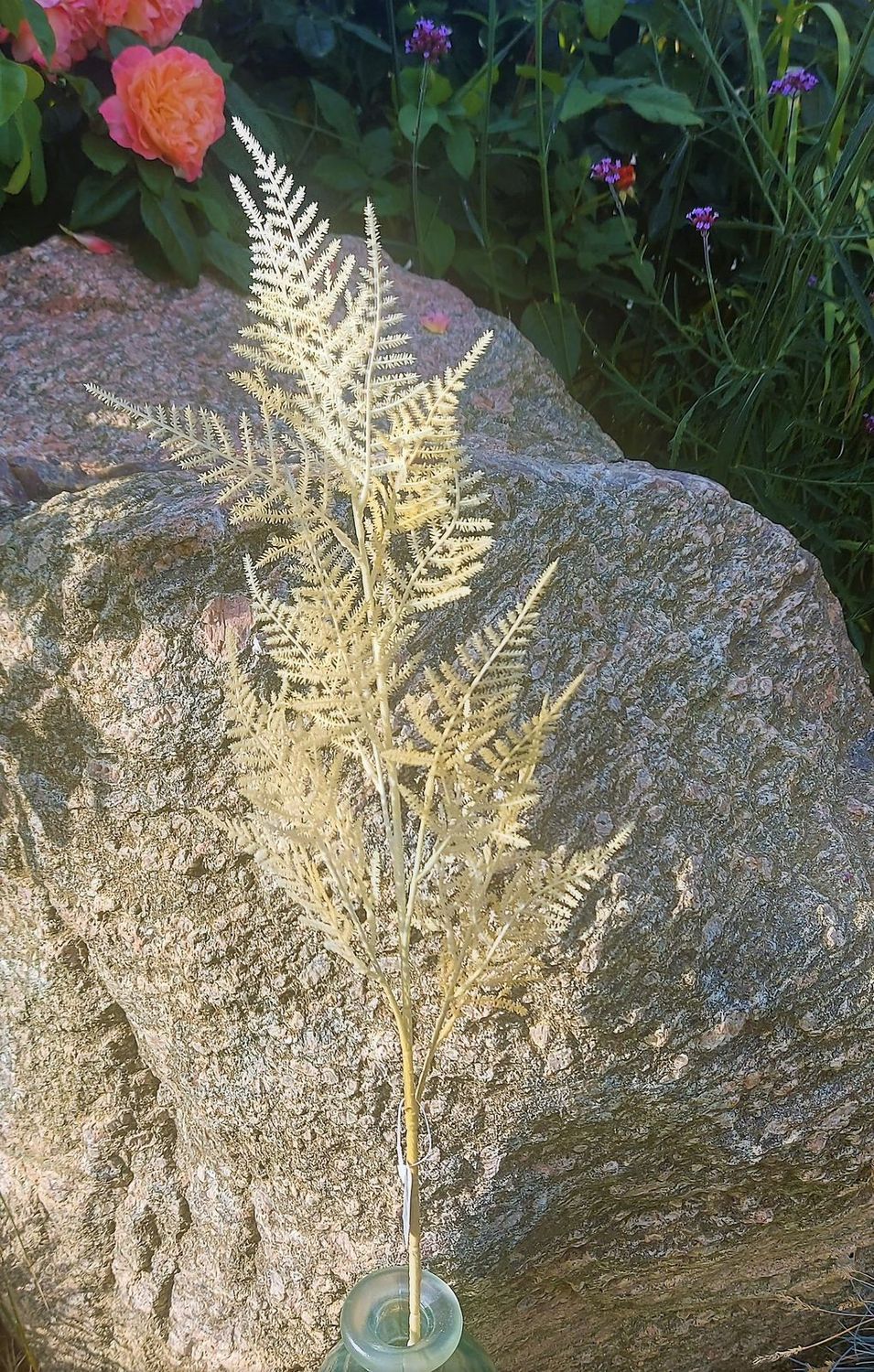 Künstlicher Asparaguszweig, 80 cm, creme-gelb