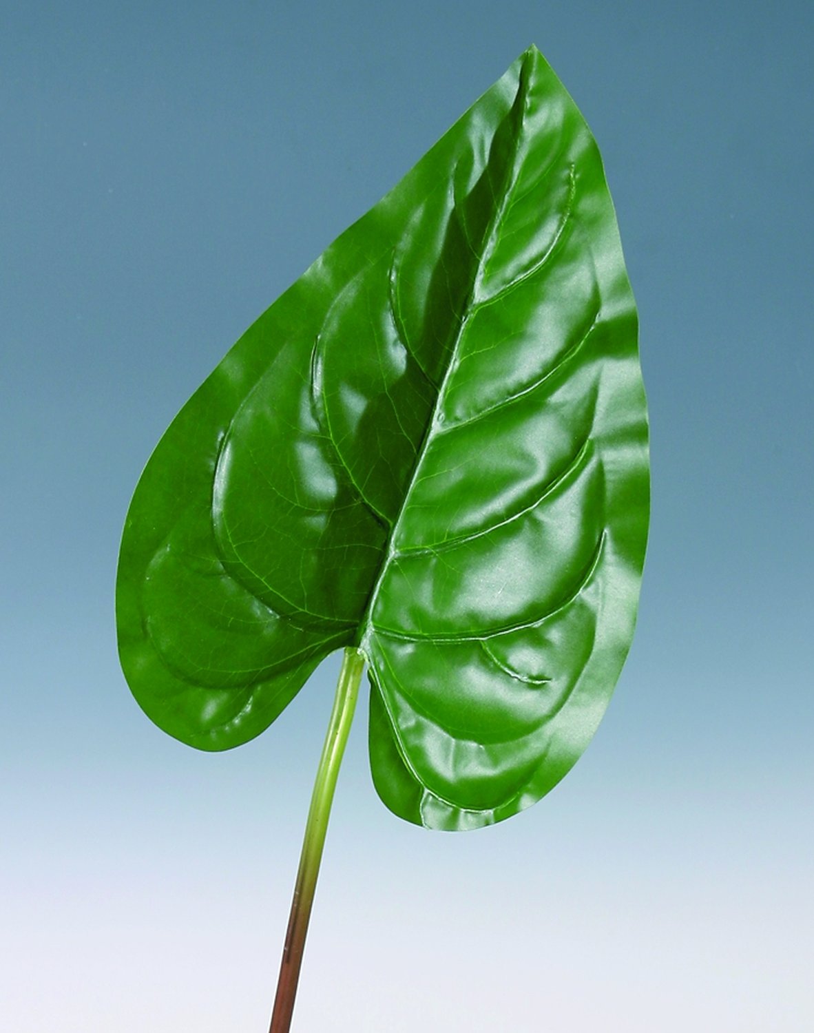Künstliches Anthuriumblatt, 94 cm (Blatt 36 cm), Real Touch, grün