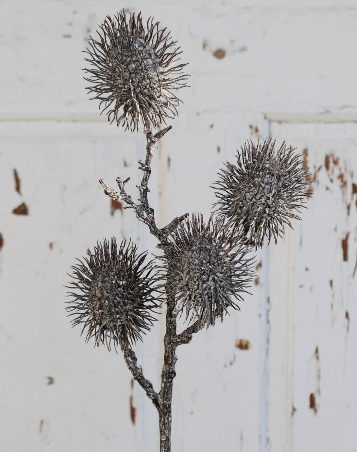 Artificial rambutan fruit branch, 60 cm, brown-white