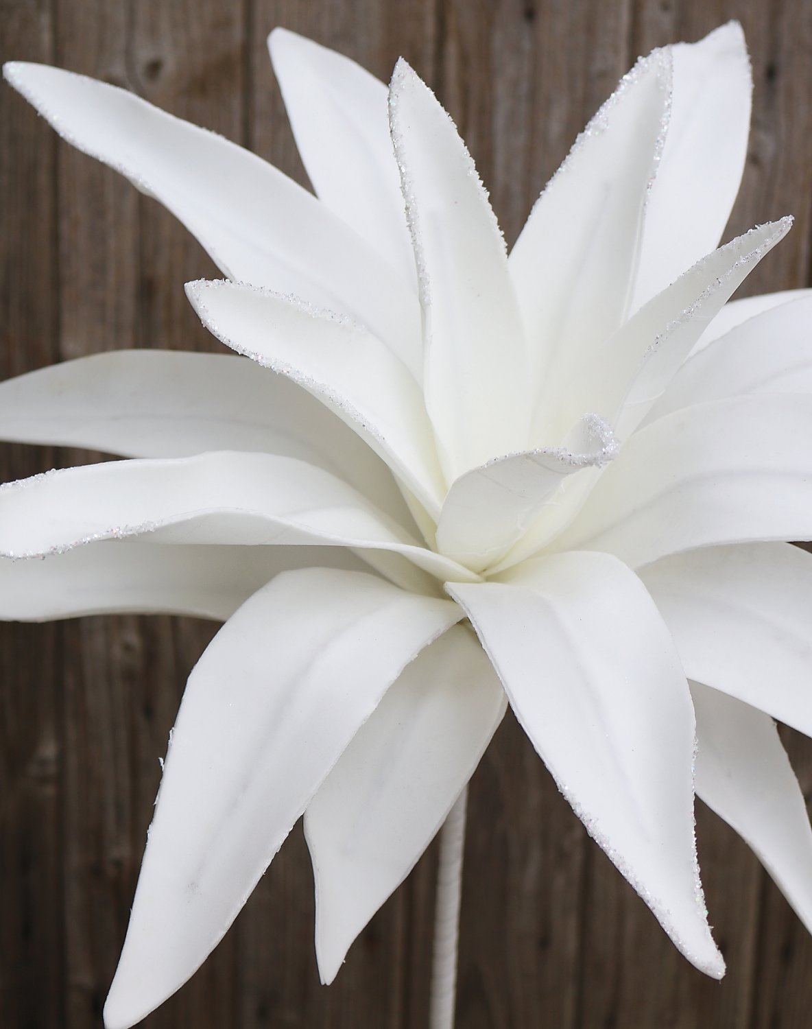Künstliche Soft flower 'Aloe', mit Glitter, 90 cm, frost-weiß