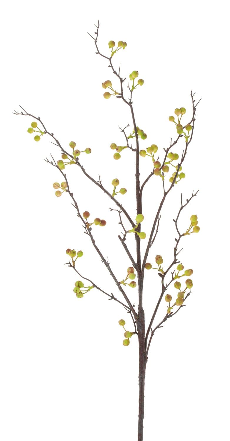 Fake branch with berries, 119 cm, green