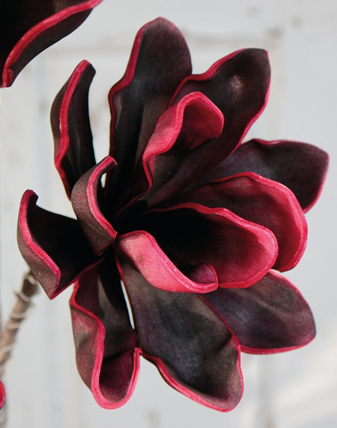 Artificial soft flower 'echeveria', 95 cm, trendy purple