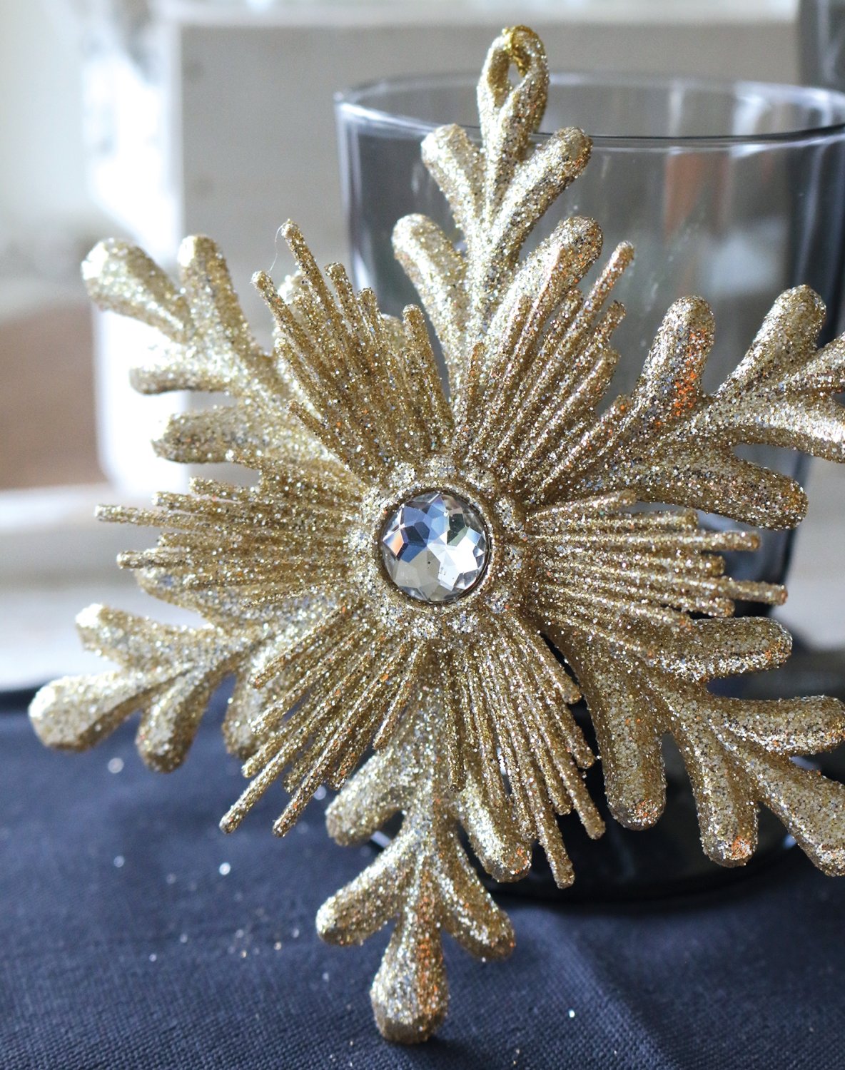 Deko Ornament, Acryl, Ø 14 cm, gold