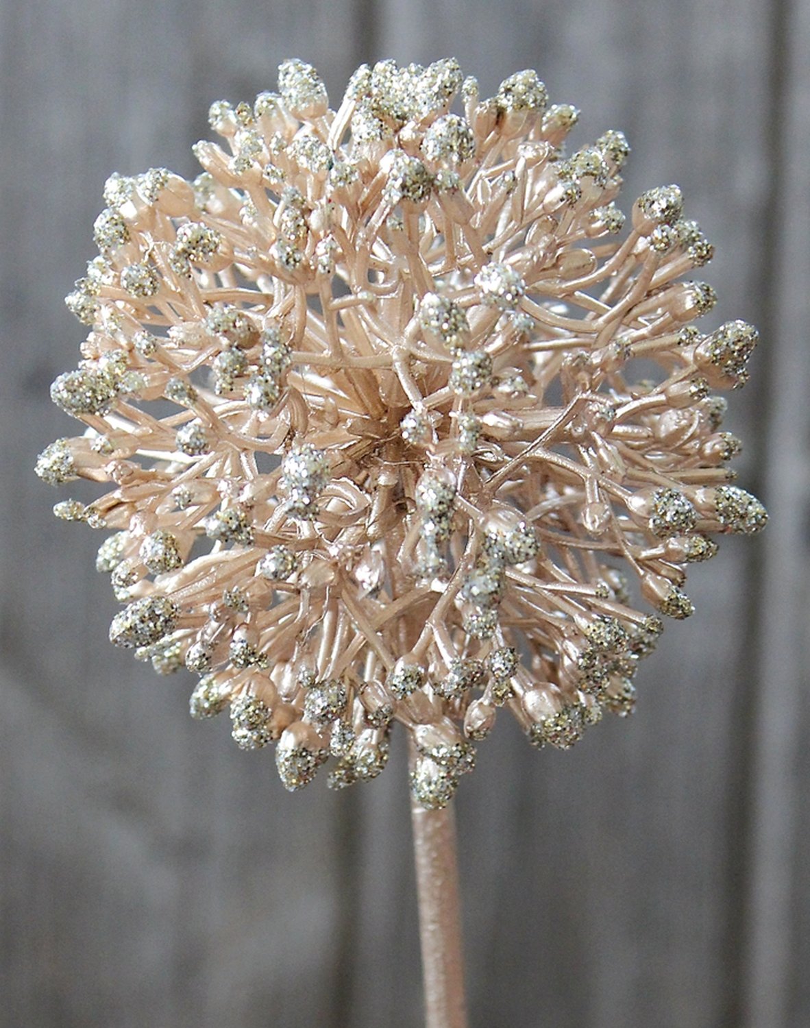 Artificial allium, 45 cm, champagne-camellia