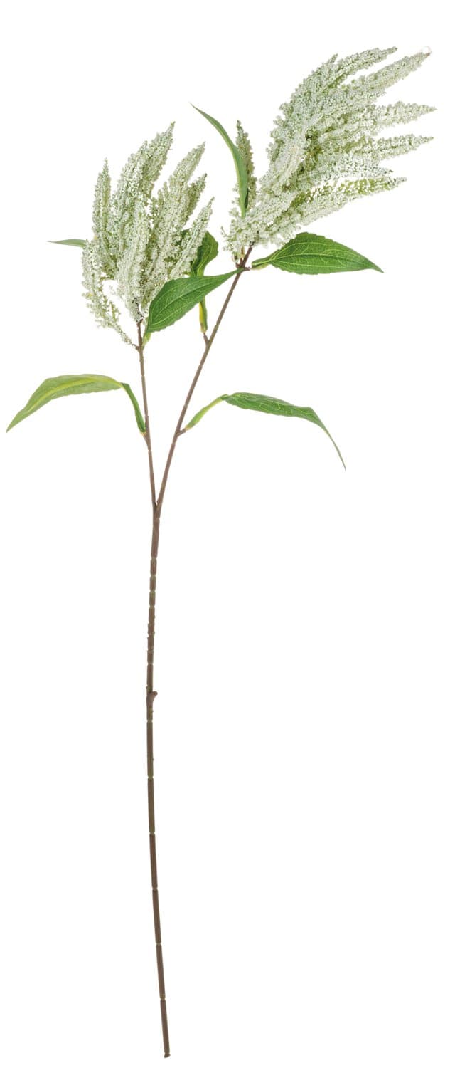 Fake amaranthus branch, 95 cm, white-green