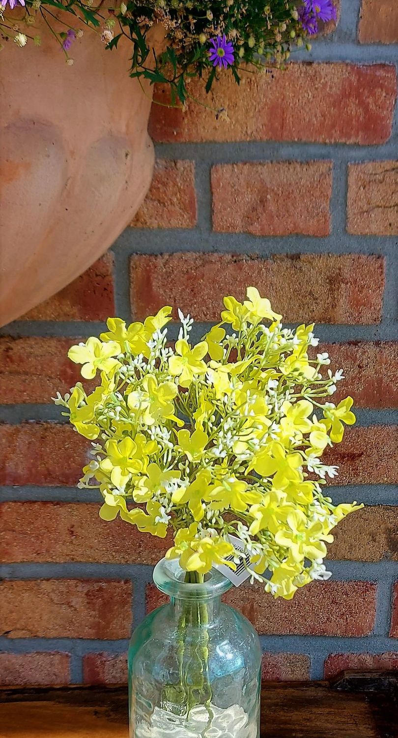 Kunstblumen im Strauß, 5 Stück, 38 cm, hellgelb-goldgelb
