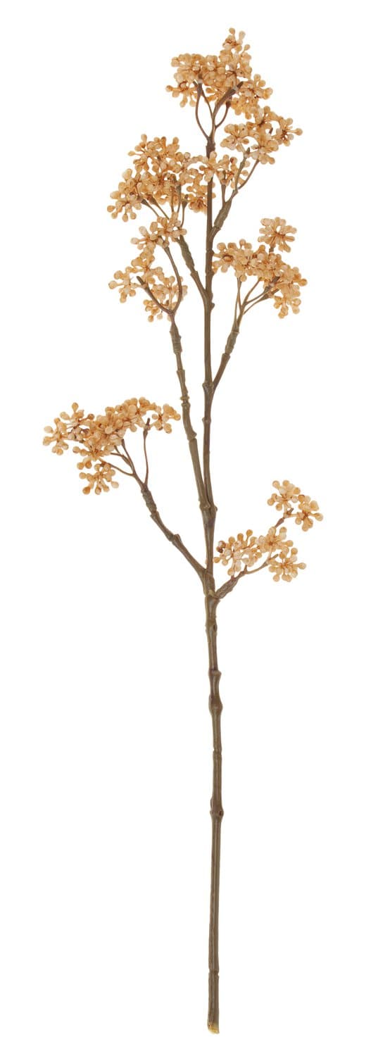 Fake Callicarpa branch, 43 cm, cream-yellow